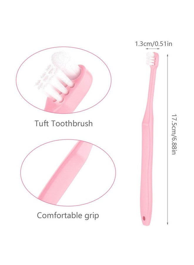 WLLHYF End Tuft Toothbrush, 4PCS Nylon Soft Bristle Tiny Small Tooth Brush, Hard to Reach Areas Dental Detail Cleaning for Adults-Around Crowns Bridges Implants - Image 2