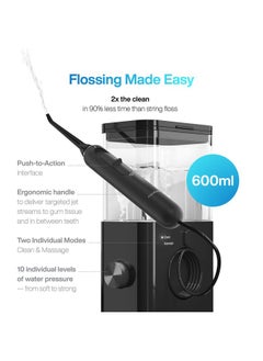 Aquasonic AquaSonic Aqua Flosser PRO | Professional Water Flosser with Large Capacity Reservoir | Oral Irrigator w/ 2 Modes, 10 levels of Water Pressure, 4 Included Tips | Sleek & Compact | Dentist Recommended  - Image 2