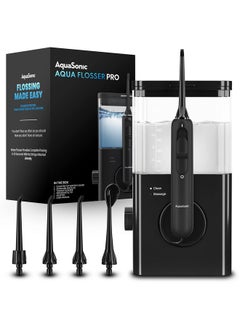 Aquasonic AquaSonic Aqua Flosser PRO | Professional Water Flosser with Large Capacity Reservoir | Oral Irrigator w/ 2 Modes, 10 levels of Water Pressure, 4 Included Tips | Sleek & Compact | Dentist Recommended  - Image 1
