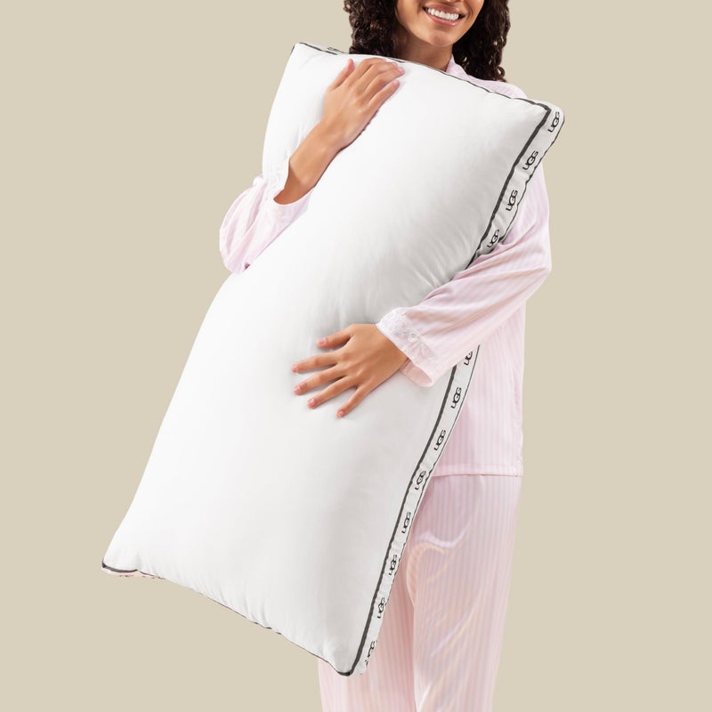 UGG King Bed Pillow â€“ Plush Down Alternative Pillow, Soft & Breathable Medium Firm Sleeping Pillows, Premium Luxury Home Decor Hypoallergenic Pillow for Bed, White, 20â€ x 36â€ (Devon) - Image 1