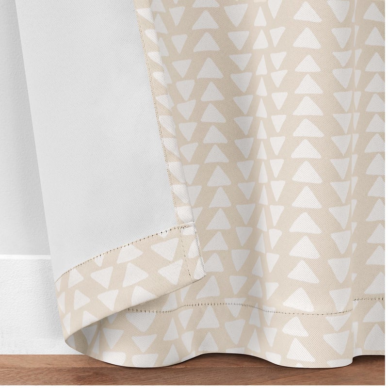 Eclipse Naya Geometric Thermaweave Blackout Rod Pocket 37"" x 63"" Curtain Panel in Linen - Image 5