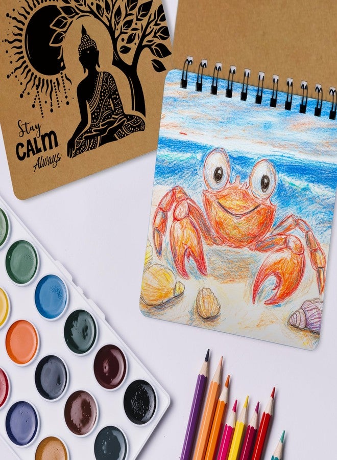 PaperO Mini Sketchbook Pack of 2 - 15 x 15 cm Spiral Bound Drawing Pads with 40 Sheets Each for Artists, Students & Doodling (Calm) - Image 3