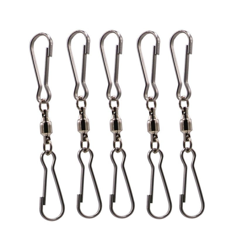 LGEGE Accessories for Wind Spinner, 5 PCS Smooth Spinning Dual Clip Swivels Wind Spinner Hangers Spiral Tails Twisters Wind Socks, for Spinning Windsocks, Kites, Flower Pots, Bird Feeders, Flags - Image 1
