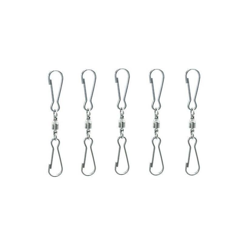 LGEGE Accessories for Wind Spinner, 5 PCS Smooth Spinning Dual Clip Swivels Wind Spinner Hangers Spiral Tails Twisters Wind Socks, for Spinning Windsocks, Kites, Flower Pots, Bird Feeders, Flags - Image 3