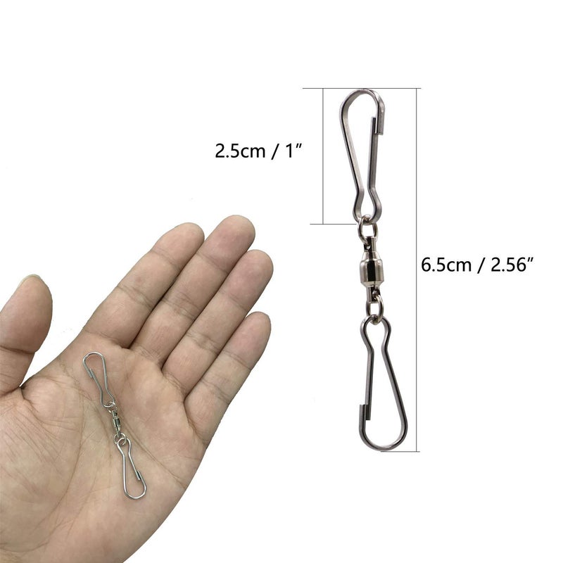 LGEGE Accessories for Wind Spinner, 5 PCS Smooth Spinning Dual Clip Swivels Wind Spinner Hangers Spiral Tails Twisters Wind Socks, for Spinning Windsocks, Kites, Flower Pots, Bird Feeders, Flags - Image 2