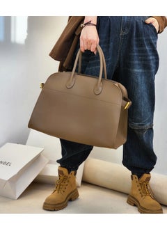 Generic The Row Large Leather Tote for Women Coffee Plain 