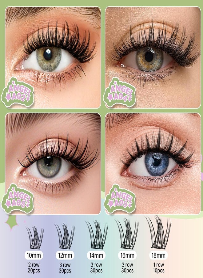 KEYYOU LASH Extension Kit 120Pcs Angel Lash Clusters Kit Thick Eyelash Extension Kit with Glue and Seal,Tweezers,Remover for DIY lash extension kit at Home（Kit-Angel A04-D-10-18MIX） - Image 5
