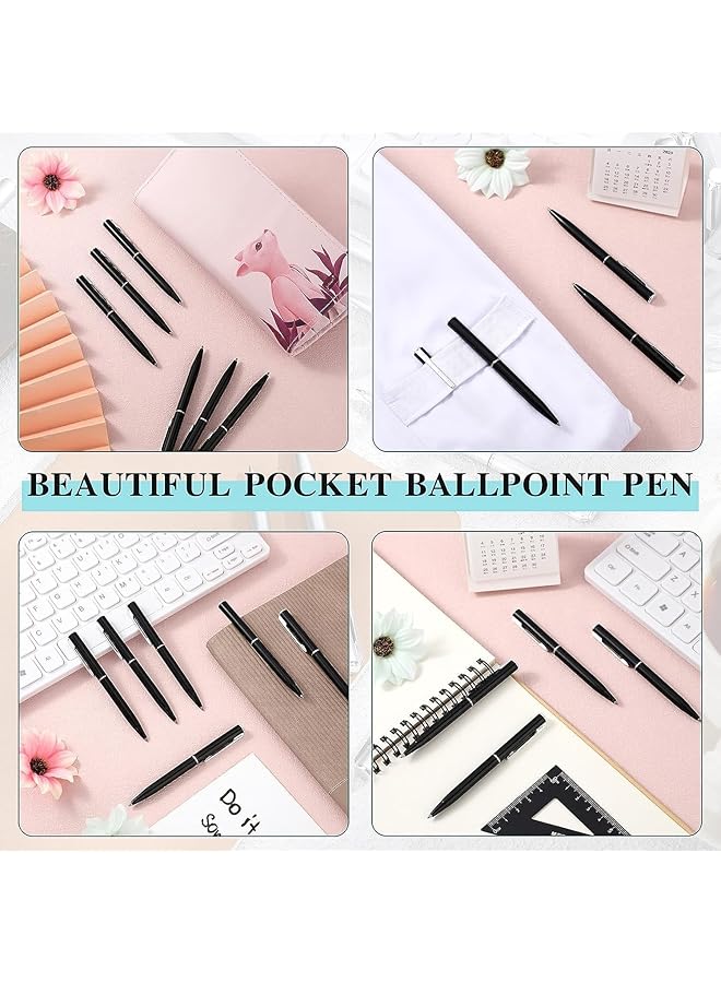 erorex 20 Pcs Small Ballpoint Pen Mini Pens Bulk 4 Inch Short Small Pens Wallet Pen Tiny Pen Ink Ballpoint Pens For Notebook Pockets Signature Notepads School Office Black - Image 3