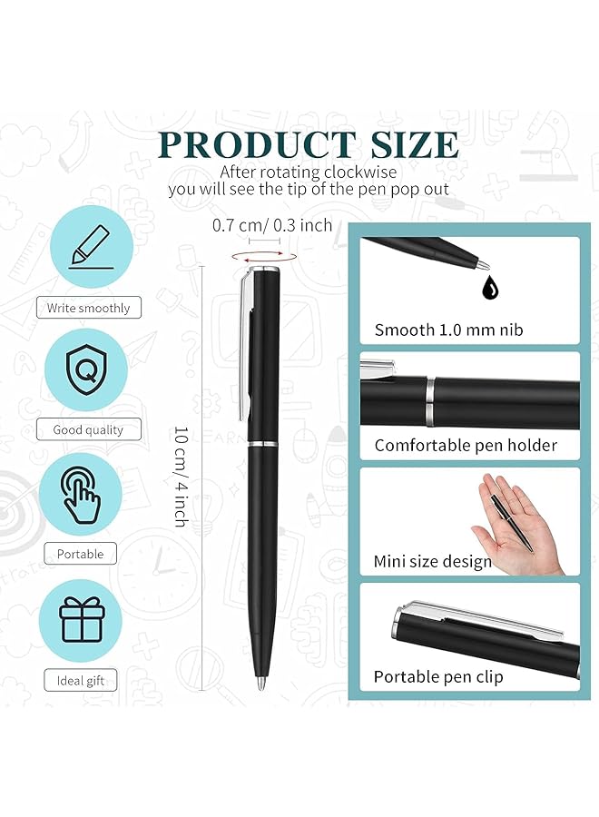 erorex 20 Pcs Small Ballpoint Pen Mini Pens Bulk 4 Inch Short Small Pens Wallet Pen Tiny Pen Ink Ballpoint Pens For Notebook Pockets Signature Notepads School Office Black - Image 2