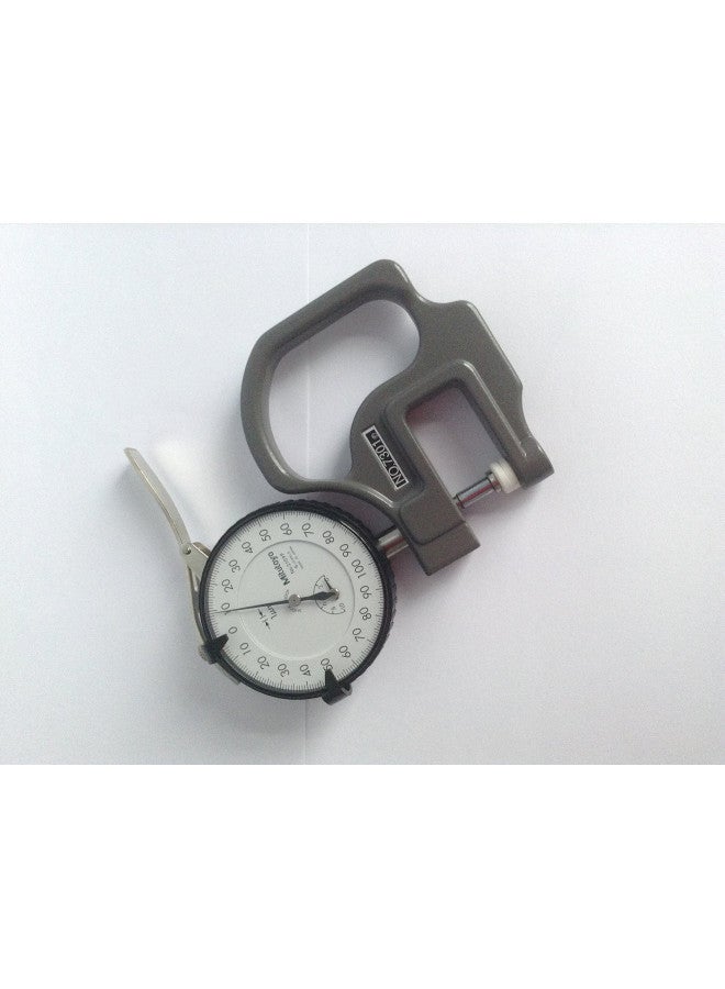Mitutoyo Mitutoyo 7301 Dial Thickness Gage, Flat Anvil, Standard Type, 0-10mm Range, 0.01mm Graduation, +/-15 micrometer Accuracy  - Image 1