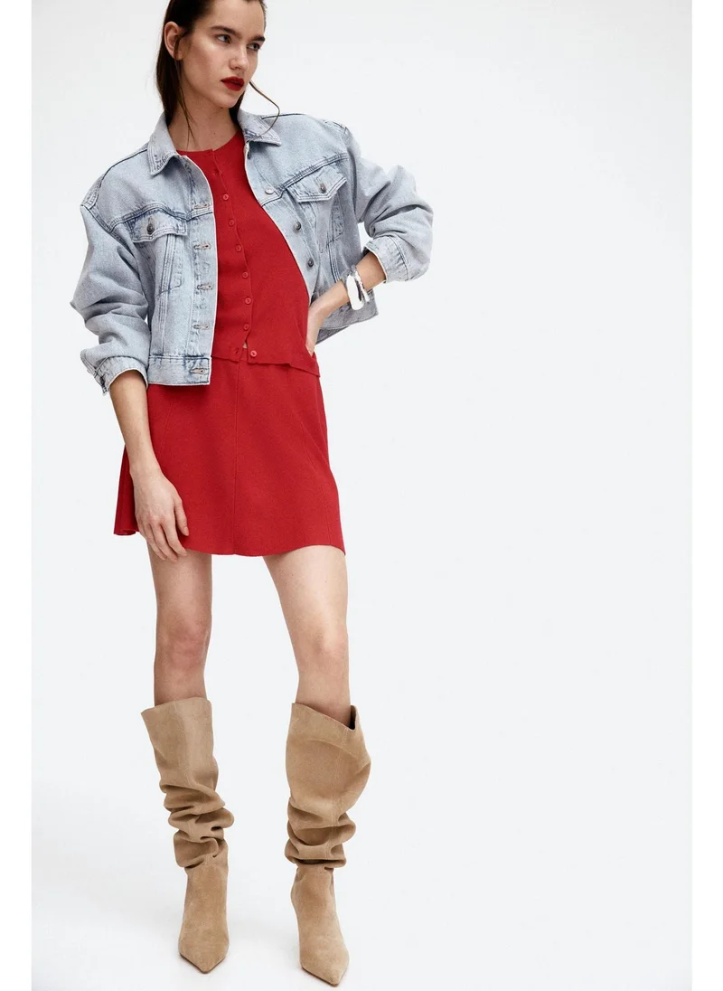 H&M Short-sleeved fine-knit cardigan