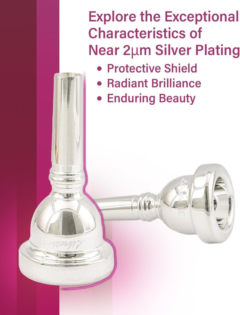 Libretto 12C Trombone Mouthpiece, 2μm Silver Plated w/Vacuum Packing, Fits Small Bore Trombone, Alto Trombone & Baritone, Ideal for Beginner, Student, Jazz Player - Image 3