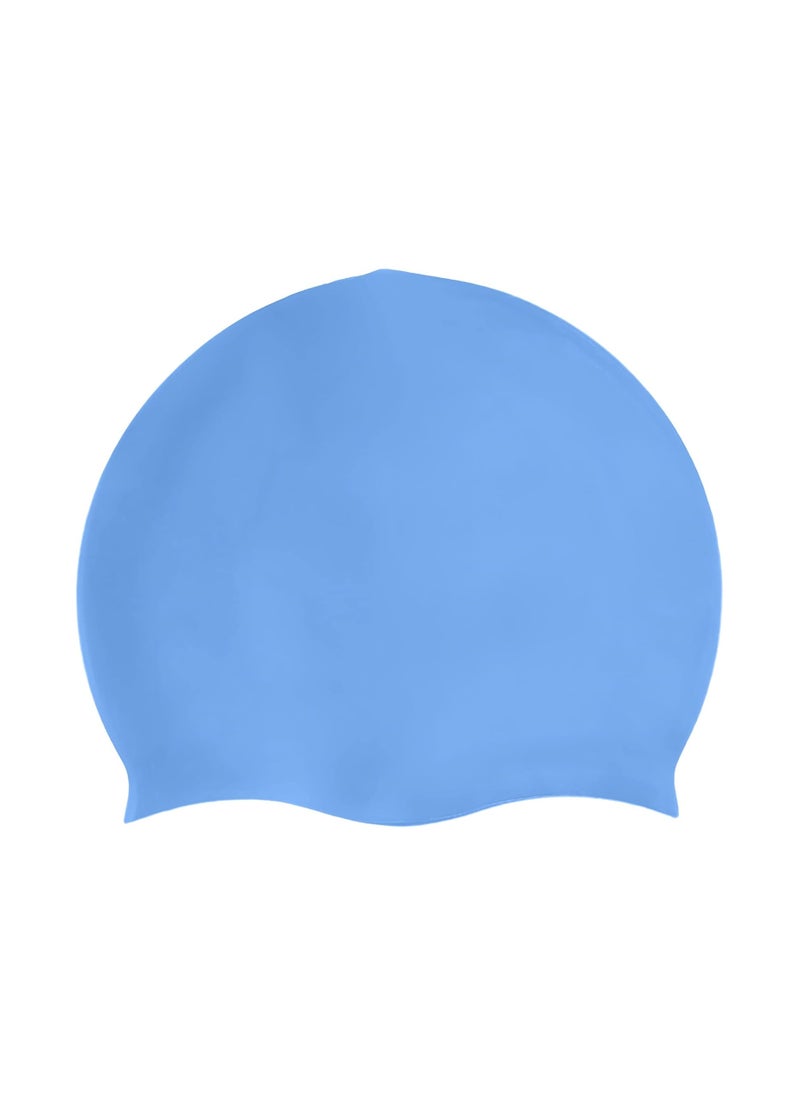 Generic Unisex Durable Silicone Swim Cap - Blue  - Image 1
