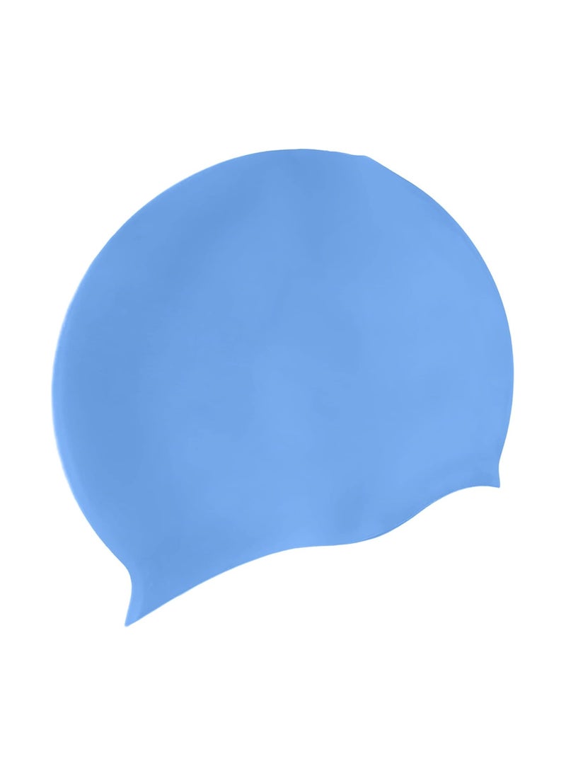 Generic Unisex Durable Silicone Swim Cap - Blue  - Image 2