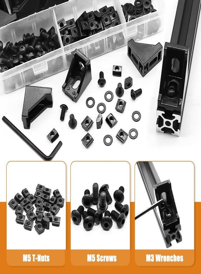mankk 30 Set 2020 Series T Slot Rail Aluminum Extrusion Profile Connectors,2028 Corner Bracket with T-Slot Sliding Nuts and M5 Hex Screw Bolt for Aluminum Rail Accessories - Image 5