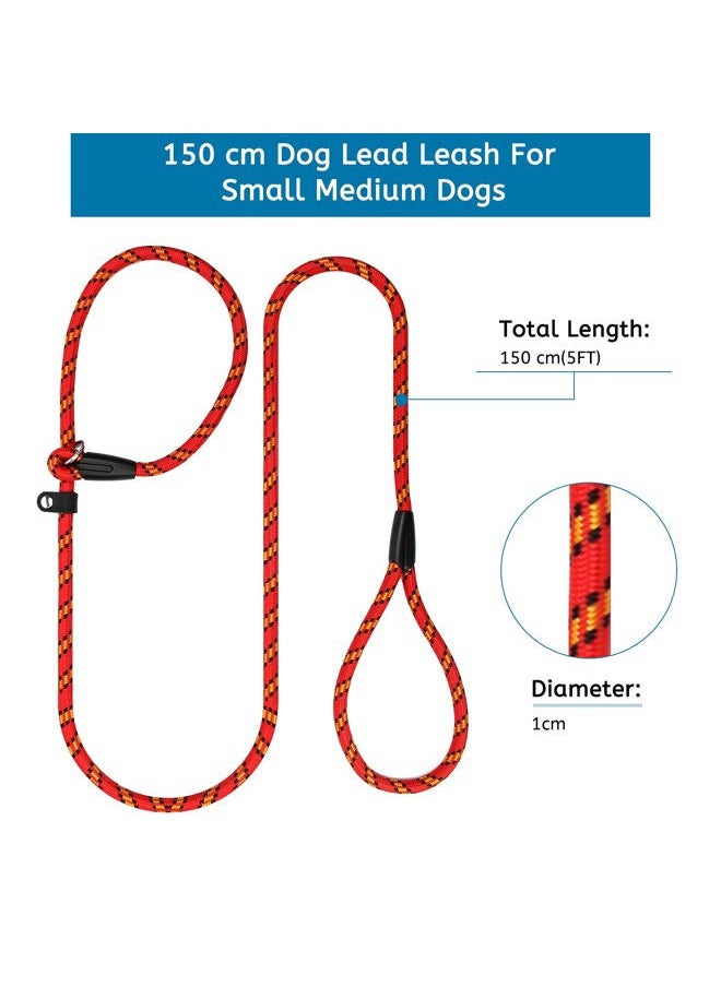Coolrunner - 2PCS Durable Dog Slip Rope Leash, 5 FT Dog Training Leash, Strong Slip Lead, Standard Adjustable Pet Slipknot Nylon Leash for Small Medium Dogs(10-80 lb) (Blue+Red) - Image 1