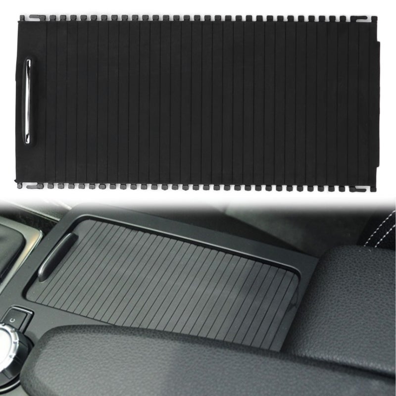 Center Console Slide Roller Cup Holder Blind Cover A20468076079051 Replacement for MercedesBenz W204 W212(Black ) - Image 2