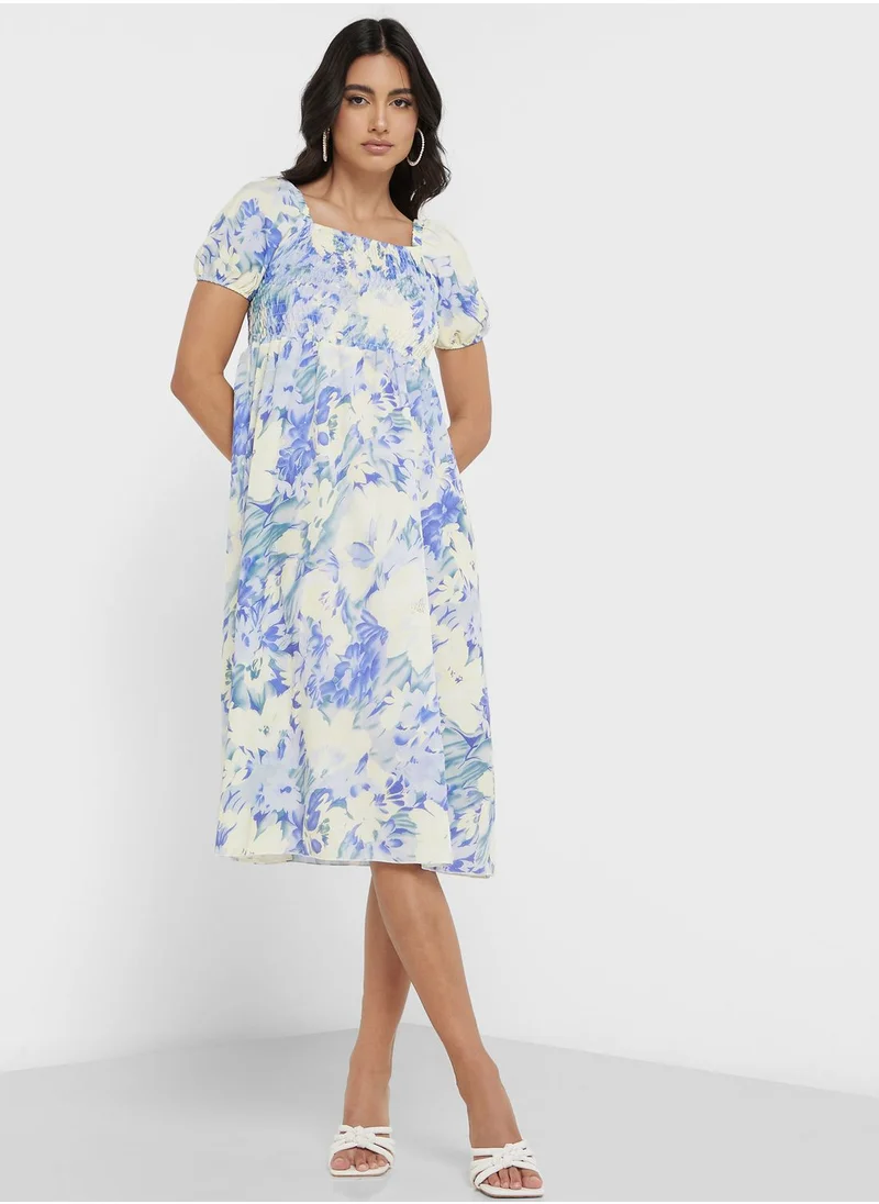 ELLA Round Neck Printed Dress