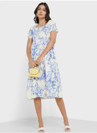 ELLA Round Neck Printed Dress