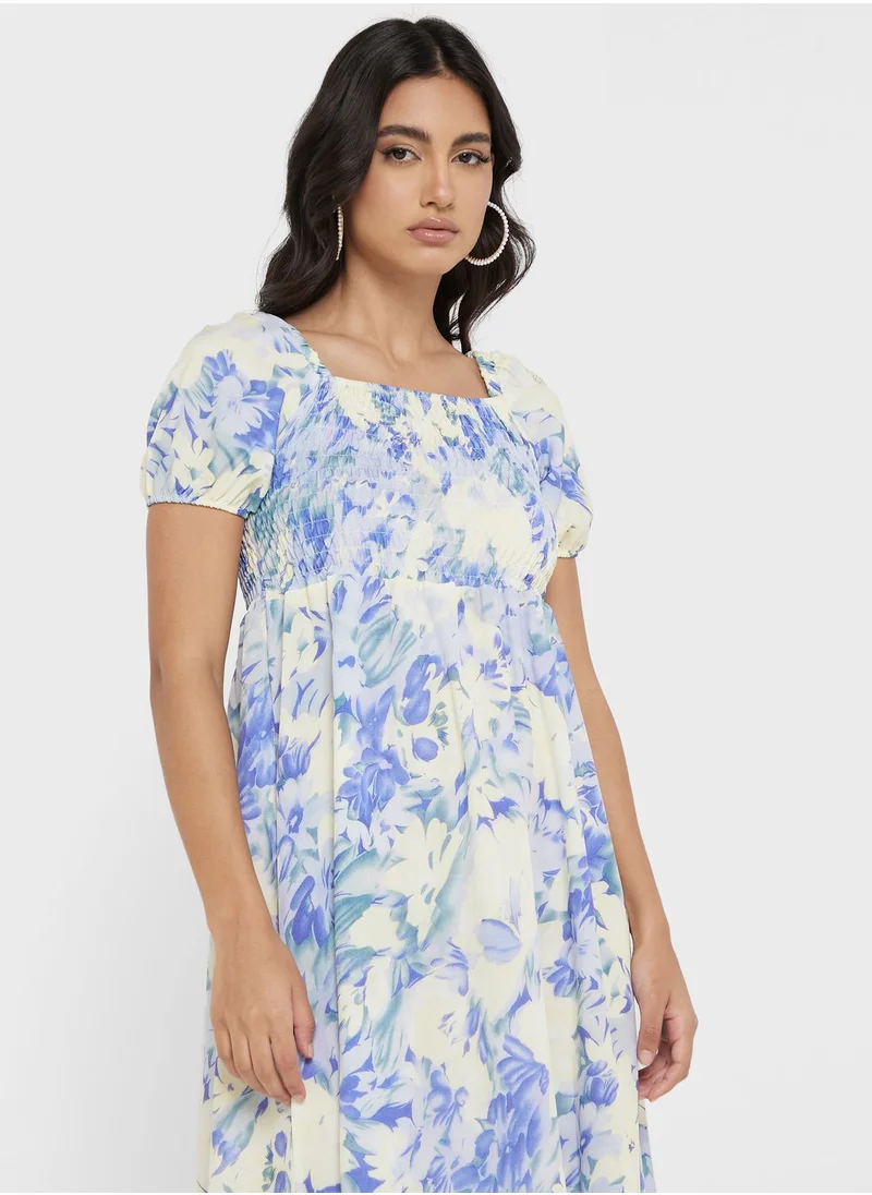 ELLA Round Neck Printed Dress