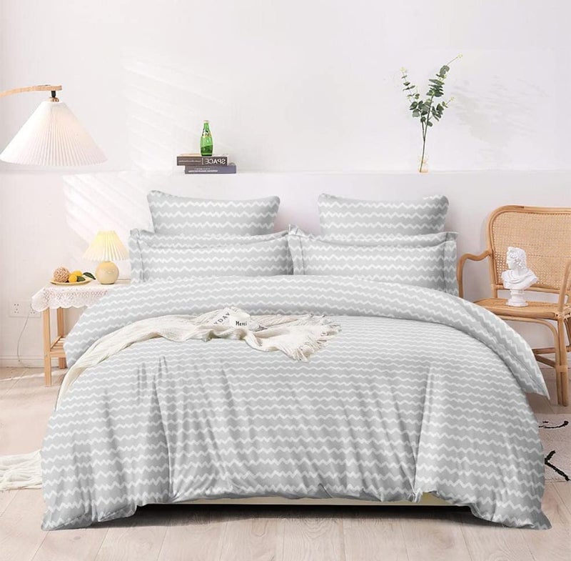 VIVEA RESERVE 300 TC Cotton Feel Glace Cotton Elastic Fitted Bedsheets King Size 78 x 72 Inches || 1 Elastic Bedsheet King Size Cotton & 2 Pillow Covers, Mist Gray - Image 1
