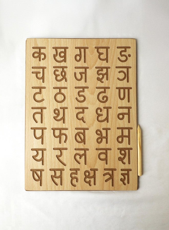 SOULILLY Hindi Alphabet Tracing Board for Kids | Dual Sided Wooden Board with Swar and Vyanjan | Laminated Surface for Practice | for Age 3 Plus | Devanagari Script - Image 5