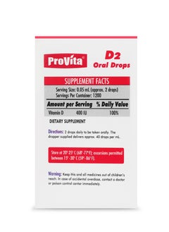 ProVita PROVITA Vitamin D2 Ergocalciferol 8000 IU per ML Oral DROPS  - Image 3