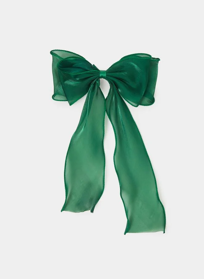 Styli Girls Green Bow Hair Clip