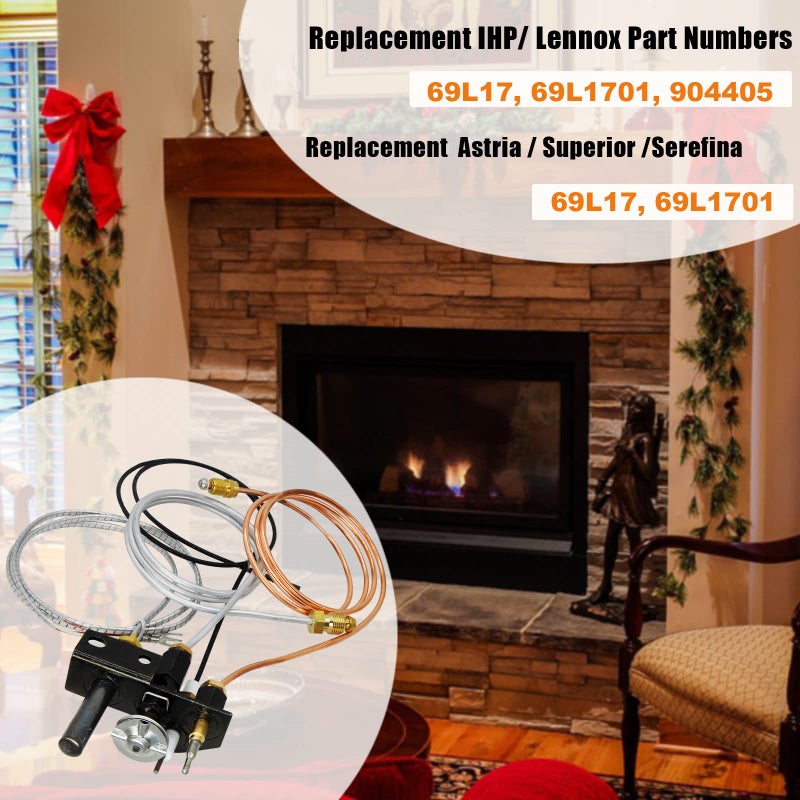 DEEKOOL 69l17, J4117, 904405 Fireplace Natural Gas Pilot Assembly 108084-02, 69l1701, Compatible with Lennox, Ihp, Serefina, Superior, Astria Direct Vent Natural Gas Fireplaces - Image 2