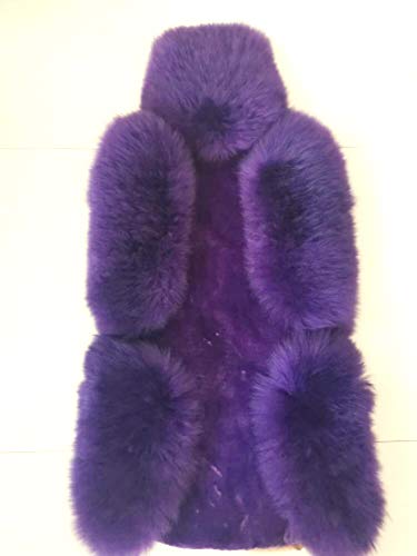IMQOQ A Pair 50% Genuine Sheepskin Fur Car 2 Front Seat Covers Set Winter Warm Universal Purple… - Image 3
