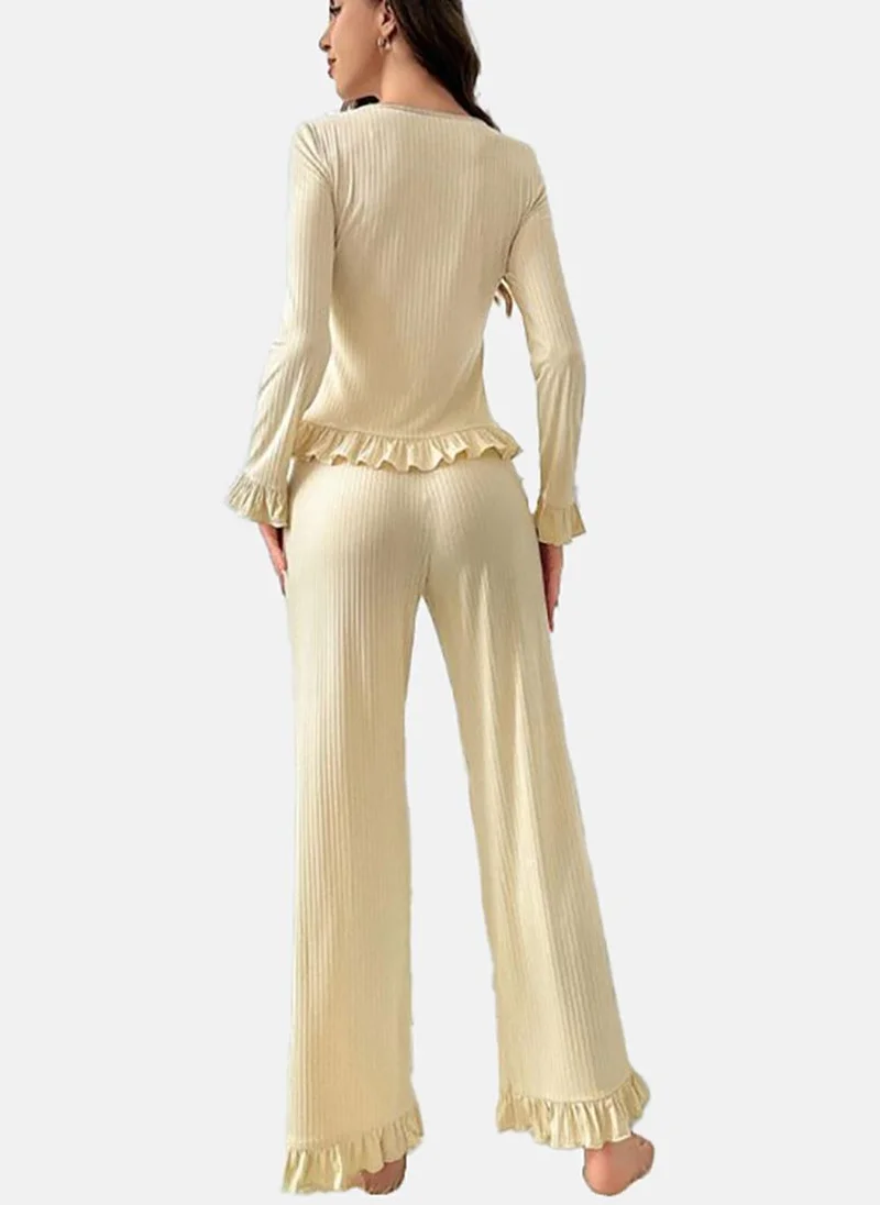 يونيكي Cream Solid Pyjamas & Top
