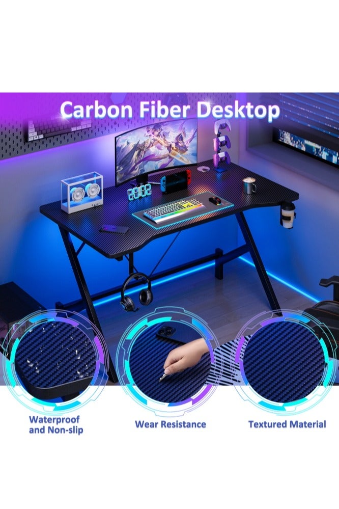 اديببولا طاوله قيمنق مع حامل أكواب وطاولة دراسة مع خطاف لسماعات الأذن مقاس - Image 5