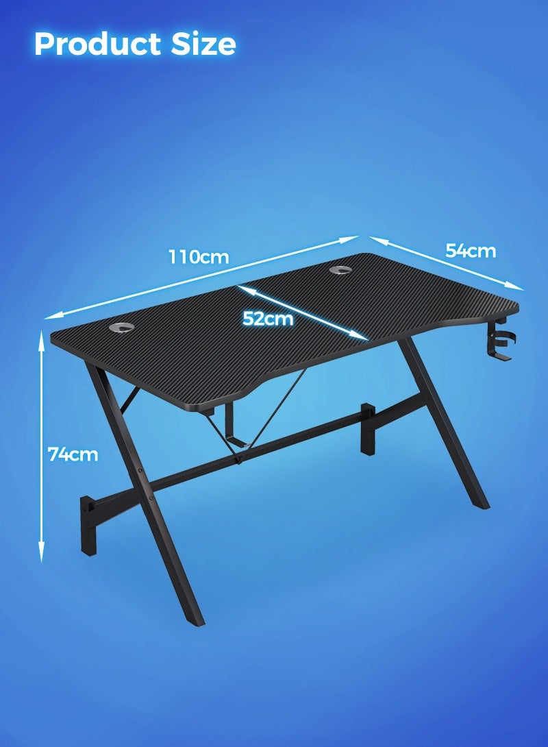 اديببولا طاوله قيمنق مع حامل أكواب وطاولة دراسة مع خطاف لسماعات الأذن مقاس - Image 2