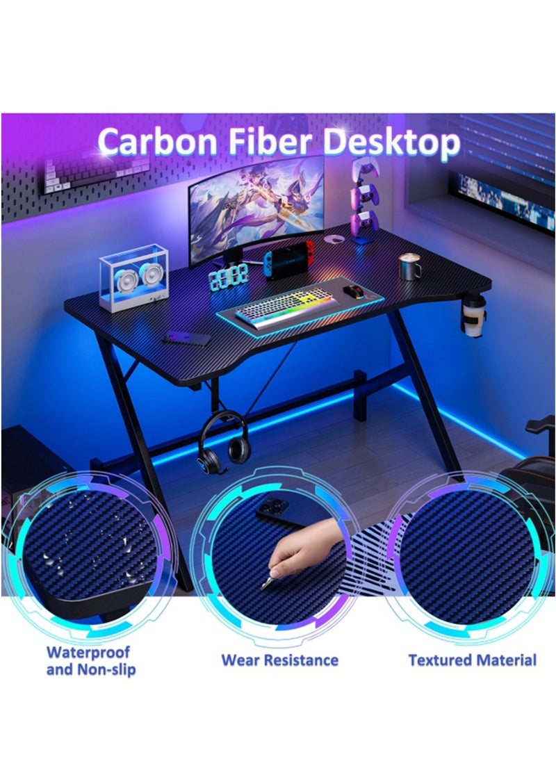 ADEBOLA Gaming Table with Cup Holder Study Table with Earphone Hook - Image 5