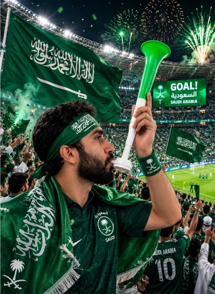 بريميم فيفا بوق فوفوزيلا أخضر لكرة القدم مع هورن وترامبيت للتشجيع – بوق صوت عالي لمباريات كرة القدم والفعاليات الرياضية - Image 4