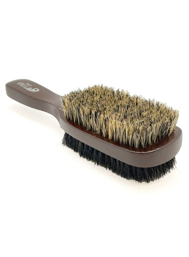 TITAN Double Sided Wave Brush 100% Natural Boar Bristles For Men Women Soft And Firm Bristles For Smoothing Waves Fades Or Short Cuts Wooden Handle Brush 1Pc - Image 1