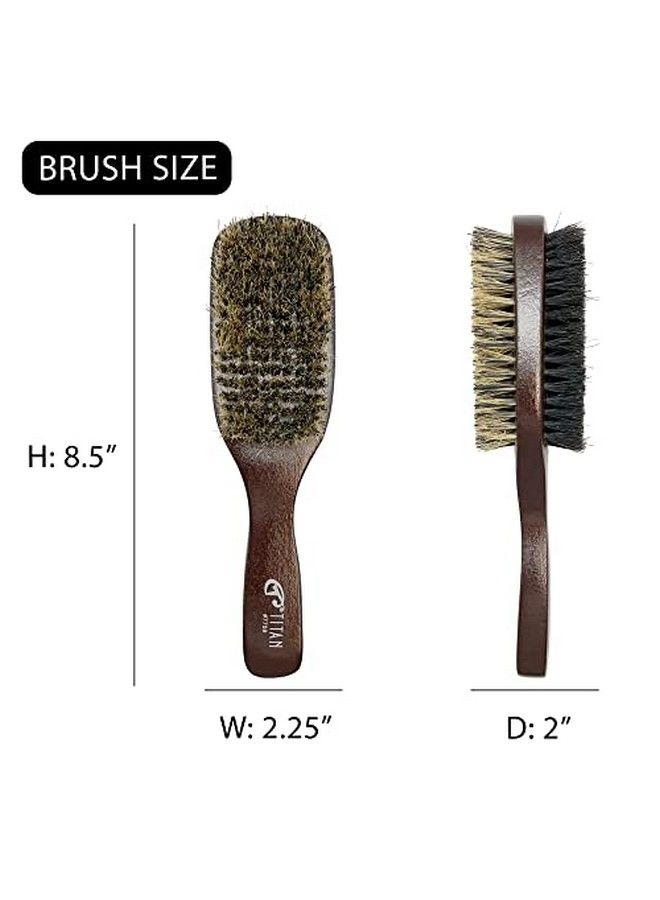 TITAN Double Sided Wave Brush 100% Natural Boar Bristles For Men Women Soft And Firm Bristles For Smoothing Waves Fades Or Short Cuts Wooden Handle Brush 1Pc - Image 4