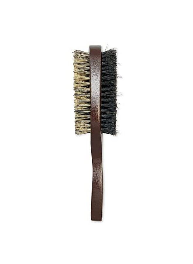 TITAN Double Sided Wave Brush 100% Natural Boar Bristles For Men Women Soft And Firm Bristles For Smoothing Waves Fades Or Short Cuts Wooden Handle Brush 1Pc - Image 3