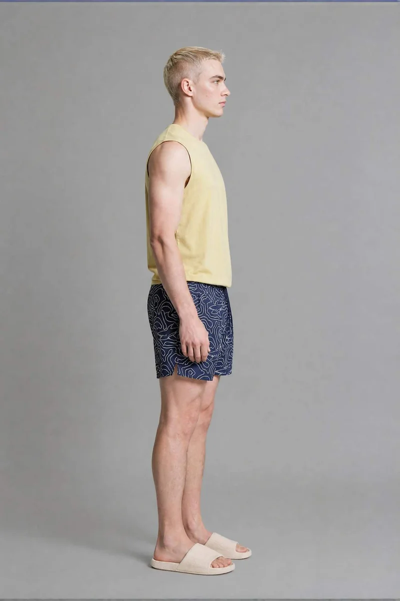 Defacto  Printed Navy Swim Shorts for Men | Best Price UAE