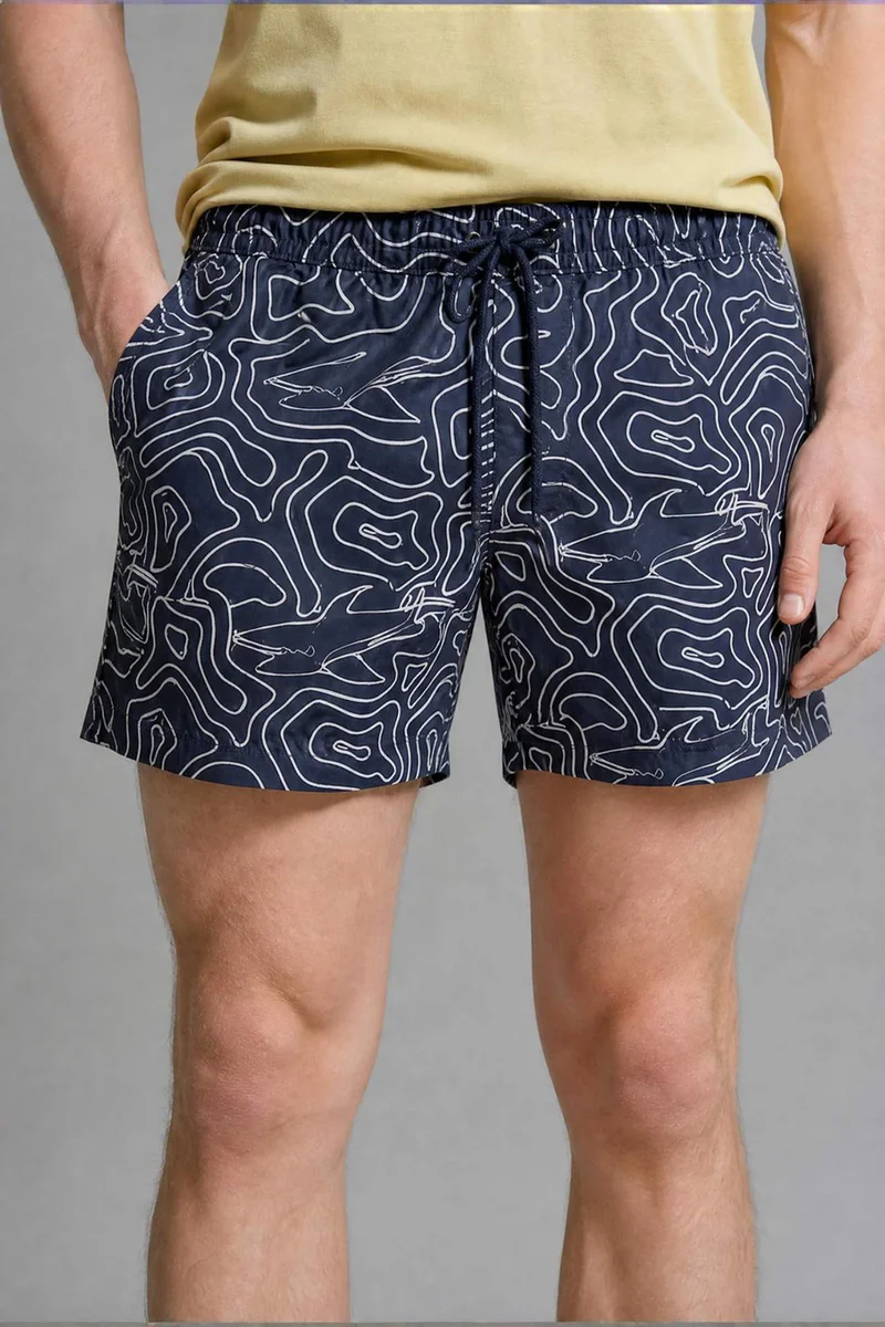 Defacto  Printed Navy Swim Shorts for Men | Best Price UAE