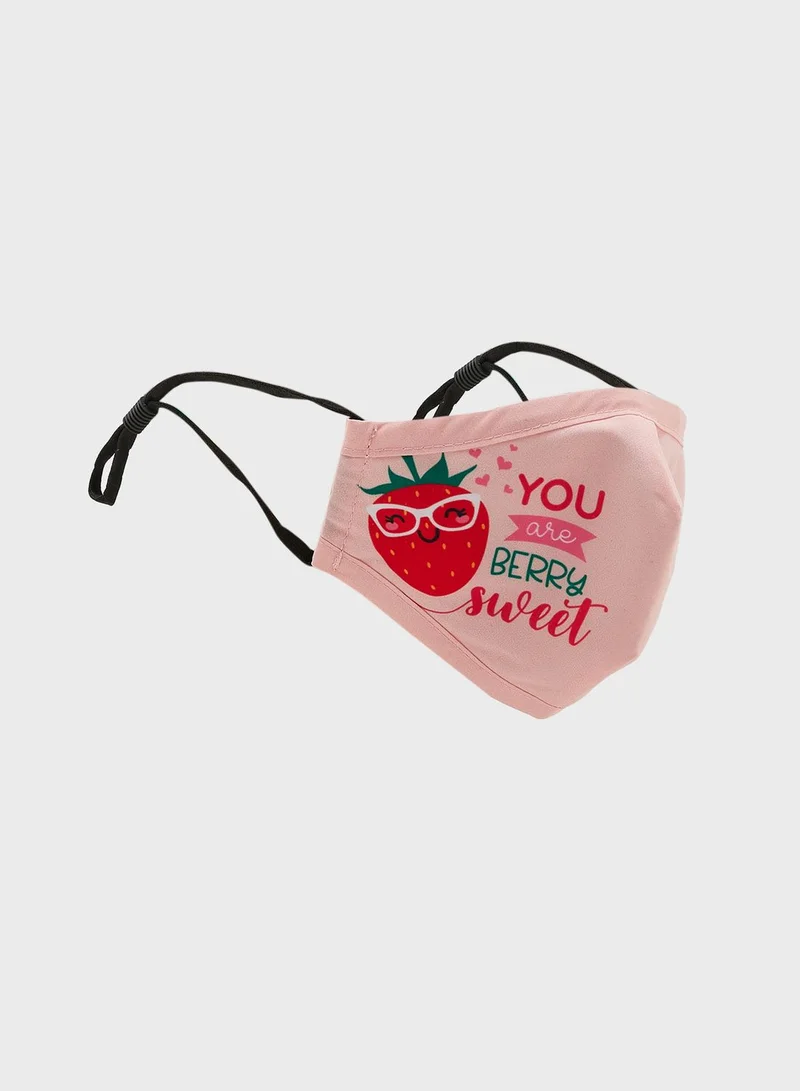 FAN MANIA Kids Strawberry Print Mask