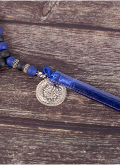 The Black Pearl Accessories Blue & Black Alabaster Stone Prayer Bead of 33 Beads  - Image 4