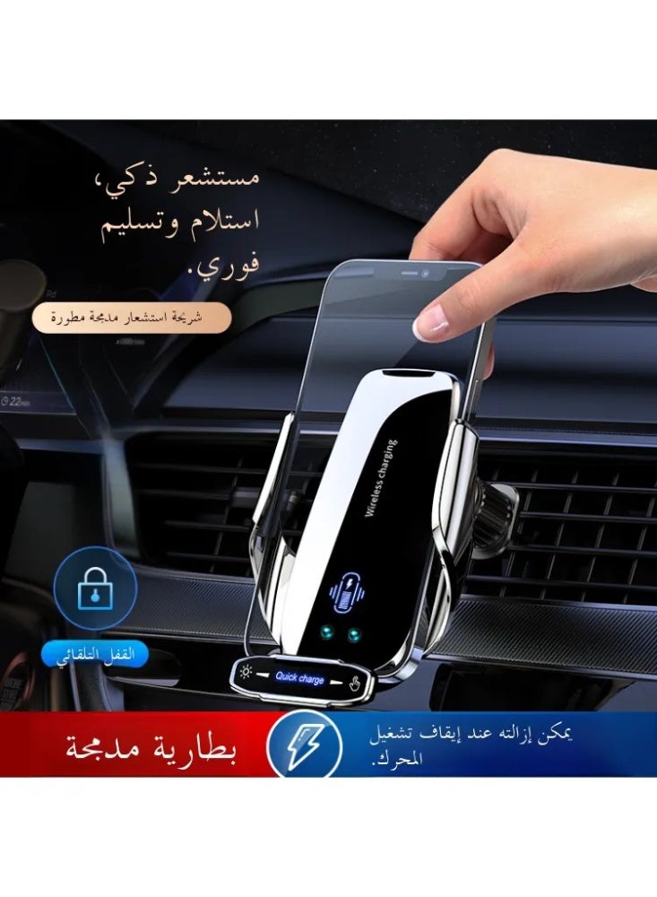 Wireless Fast Charging Car Phone Holder - Shockproof Silicone & Plastic Mount for Trucks - Image 2