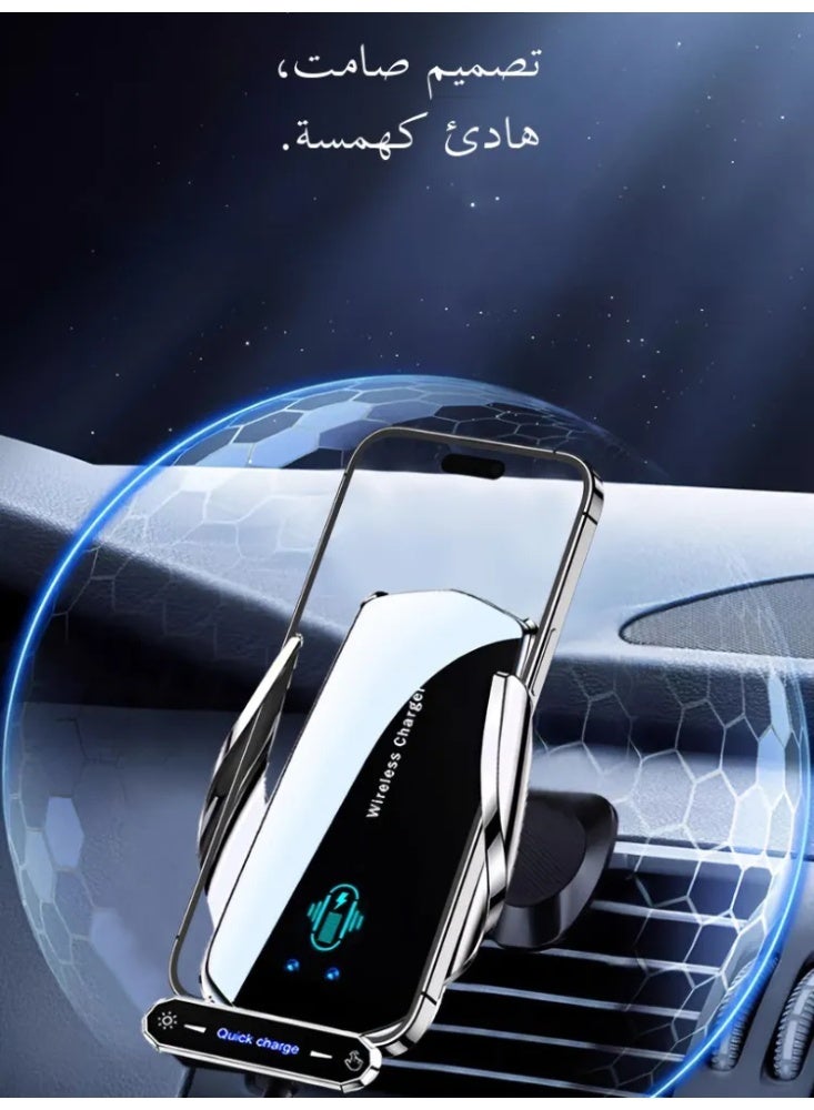 Wireless Fast Charging Car Phone Holder - Shockproof Silicone & Plastic Mount for Trucks - Image 4