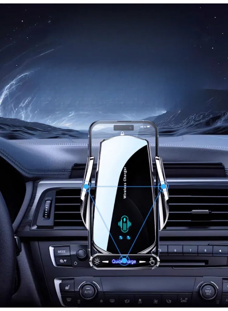 Wireless Fast Charging Car Phone Holder - Shockproof Silicone & Plastic Mount for Trucks - Image 5