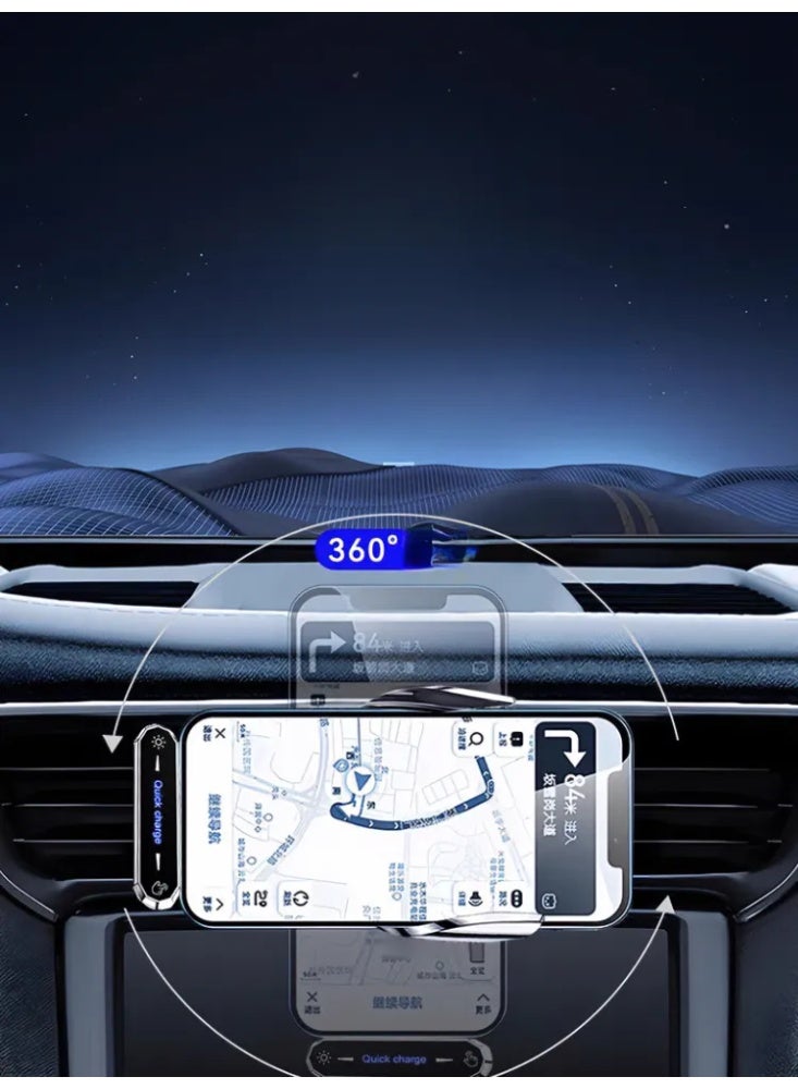 Wireless Fast Charging Car Phone Holder - Shockproof Silicone & Plastic Mount for Trucks - Image 3