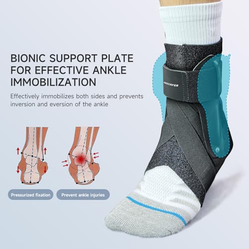 Hocafer Left Ankle Brace for Women & Men - Ankle Support Sprained Ankle Brace for Achilles,Tendon,Sprain,Injury Recovery,Ankle Support Brace for Running, Basketball, Football (Black,XL,Left) - Image 3