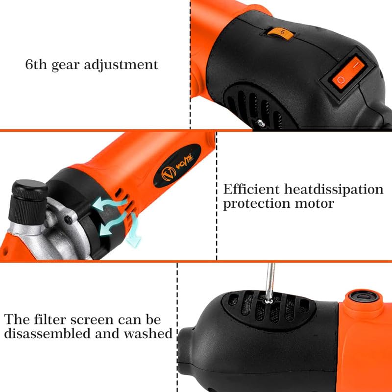 VOLTZ Sheep Clipper 13 Straight Teeth 1200W 2400 RPM Electric Professional Heavy Duty Animal Clippers Grooming Clippers for Shaving Thick Hair in Sheep, Goats and Pet Livestock - Image 3