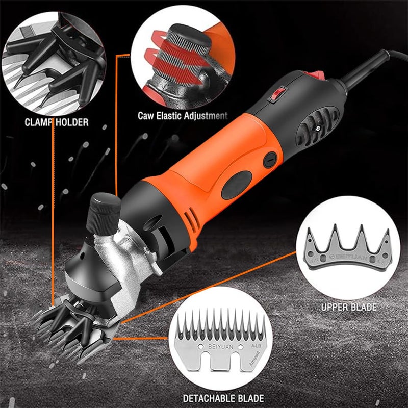 VOLTZ Sheep Clipper 13 Straight Teeth 1200W 2400 RPM Electric Professional Heavy Duty Animal Clippers Grooming Clippers for Shaving Thick Hair in Sheep, Goats and Pet Livestock - Image 2