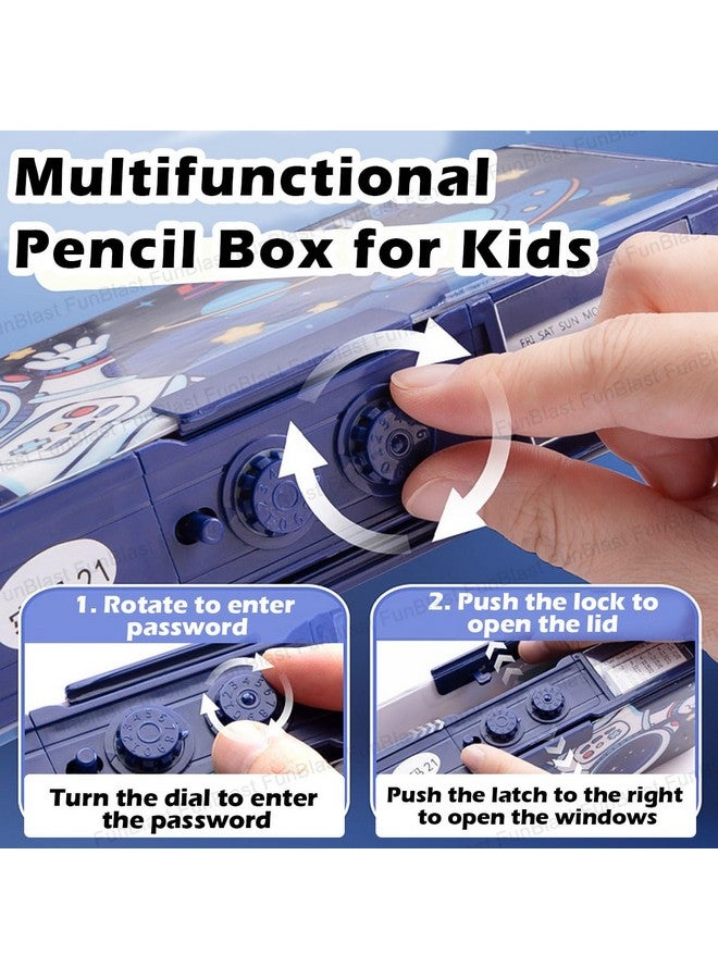 FunBlast Multifunctional Pencil Box For Kids, Space Pencil Box For Boys & Girls, Magnetic Pencil Box For Boys, Pop Up Pencil Box, Space Theme Return Gifts For Kids - Plastic, Multicolor - Image 2